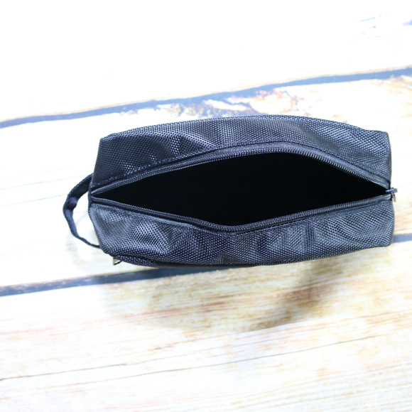 Mens Black Toiletry Bag Dopp Kit - Picture 5 of 7